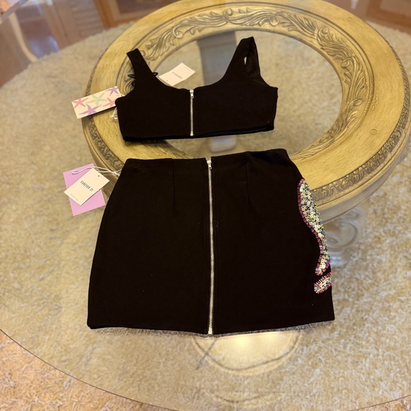 Forever 21 Sequin Shell Mermaid Collection Mini Skirt XS and Top Size S NWT - Picture 2 of 12